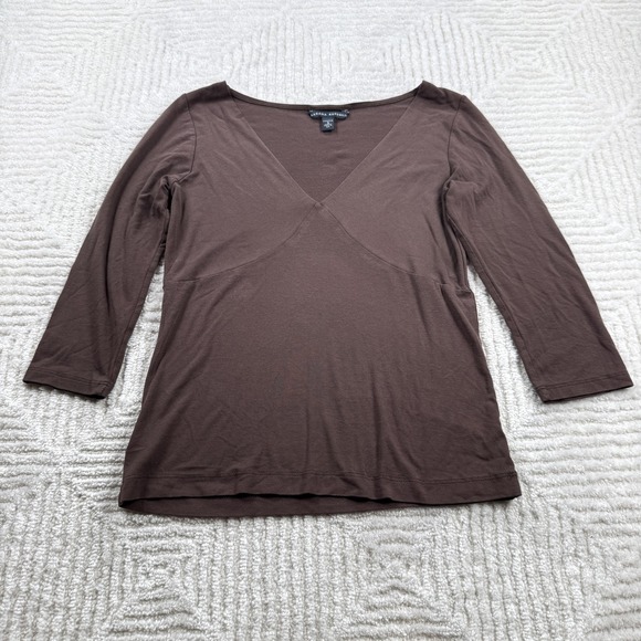 Banana Republic Tops - VTG Banana Republic Blouse Womens S Brown Stretch V Neck Retro Capsule Boho Y2K